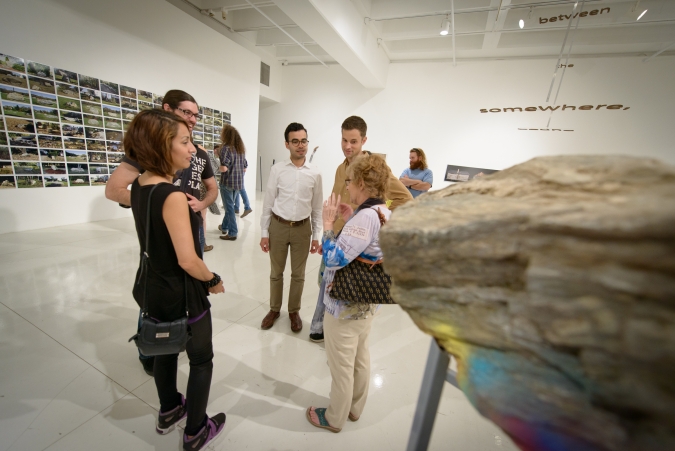 People enjoy art exhibit