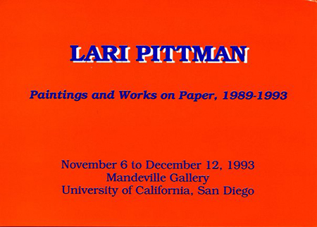 4 of 4, 6 November &gt; 12 December 1993 Lari Pittman: Paintings and Works on Paper